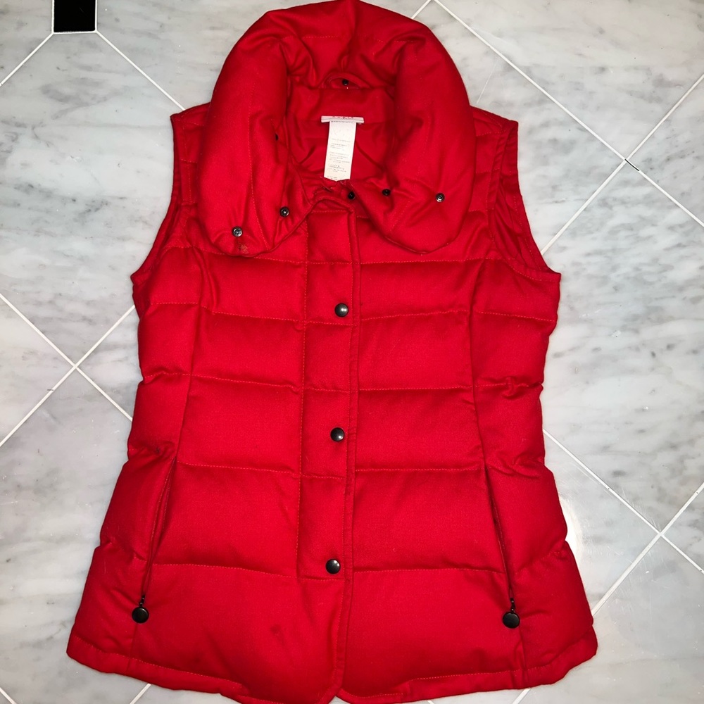 Red Puffer Vest - Akris Punto